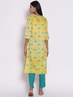 Floral Printed Kurta Back