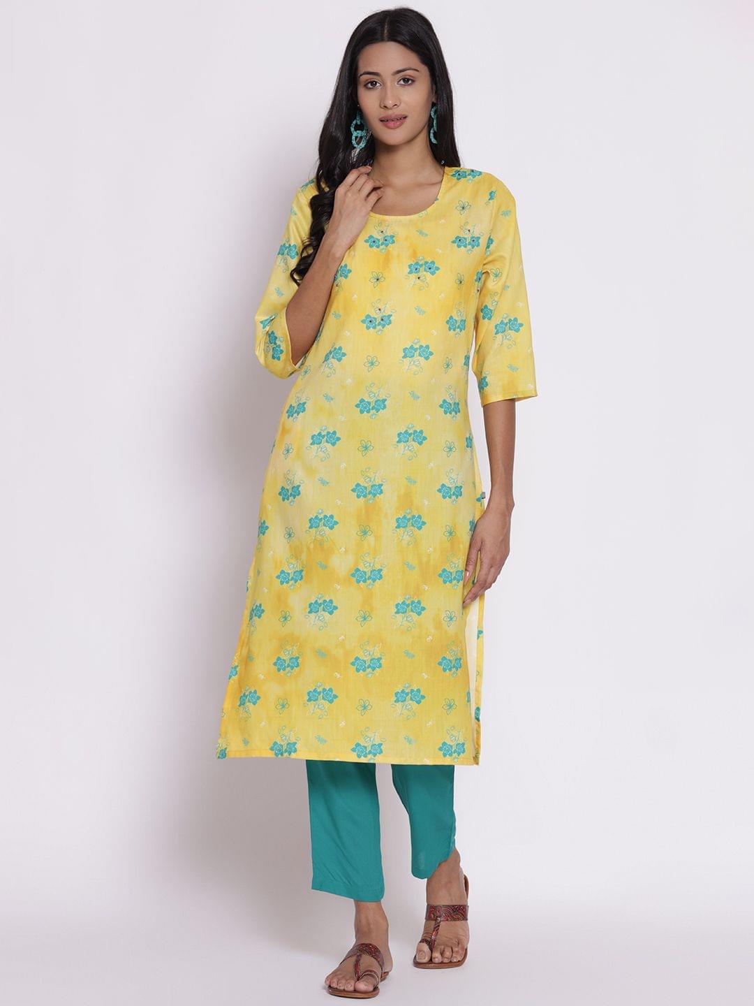 Floral Printed Kurta Front