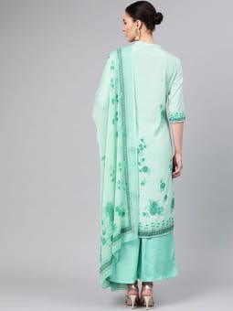 Floral Kurta Palazzo Dupatta Back