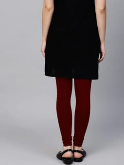 Maroon Solid Full Length Legging
