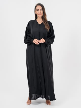 Women Black Closed Sleeve Abaya